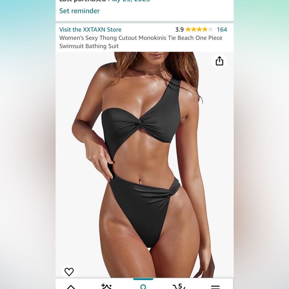 Small black one piece swim suit